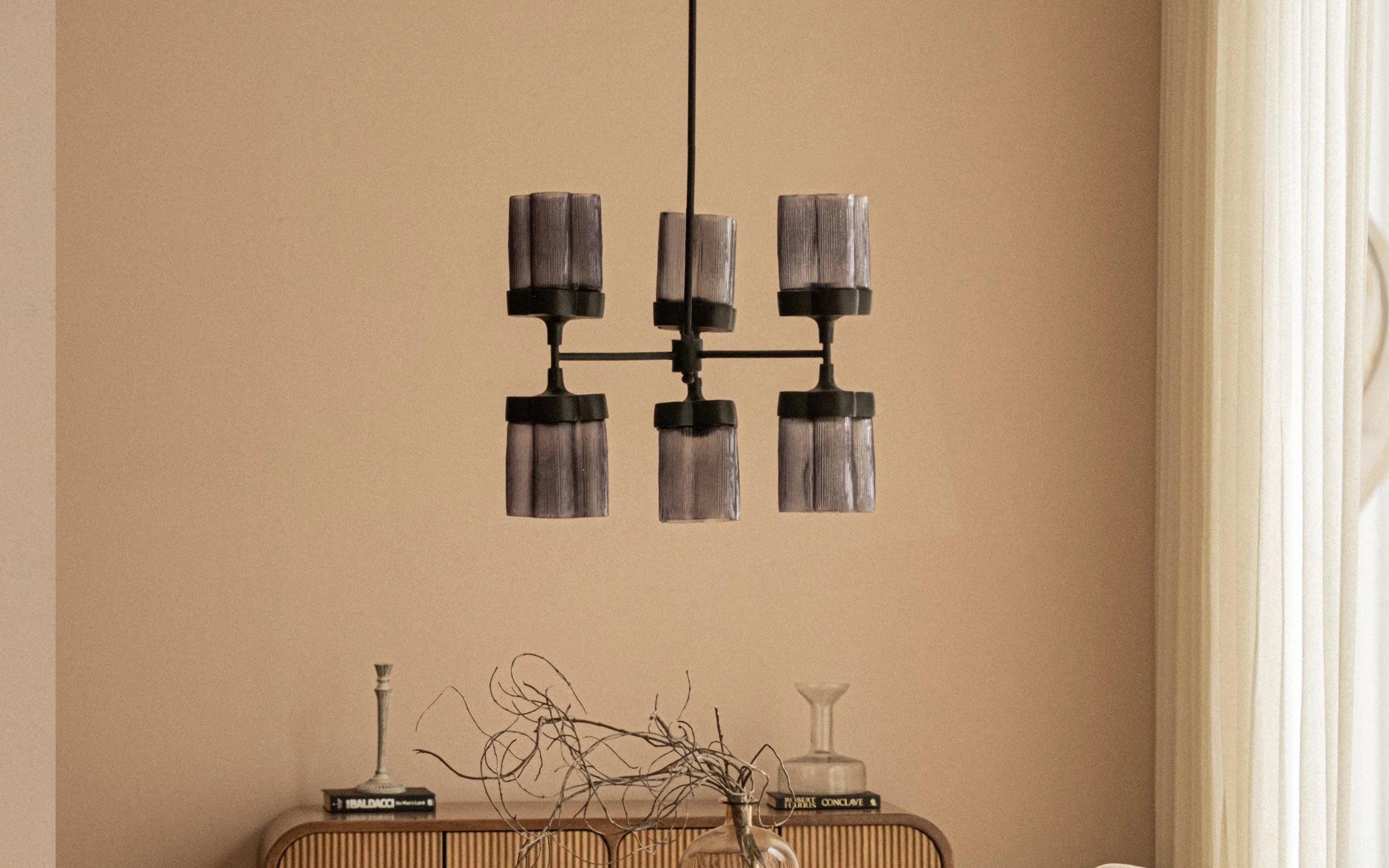 Furrow Chandelier | Mild Steel and Glass