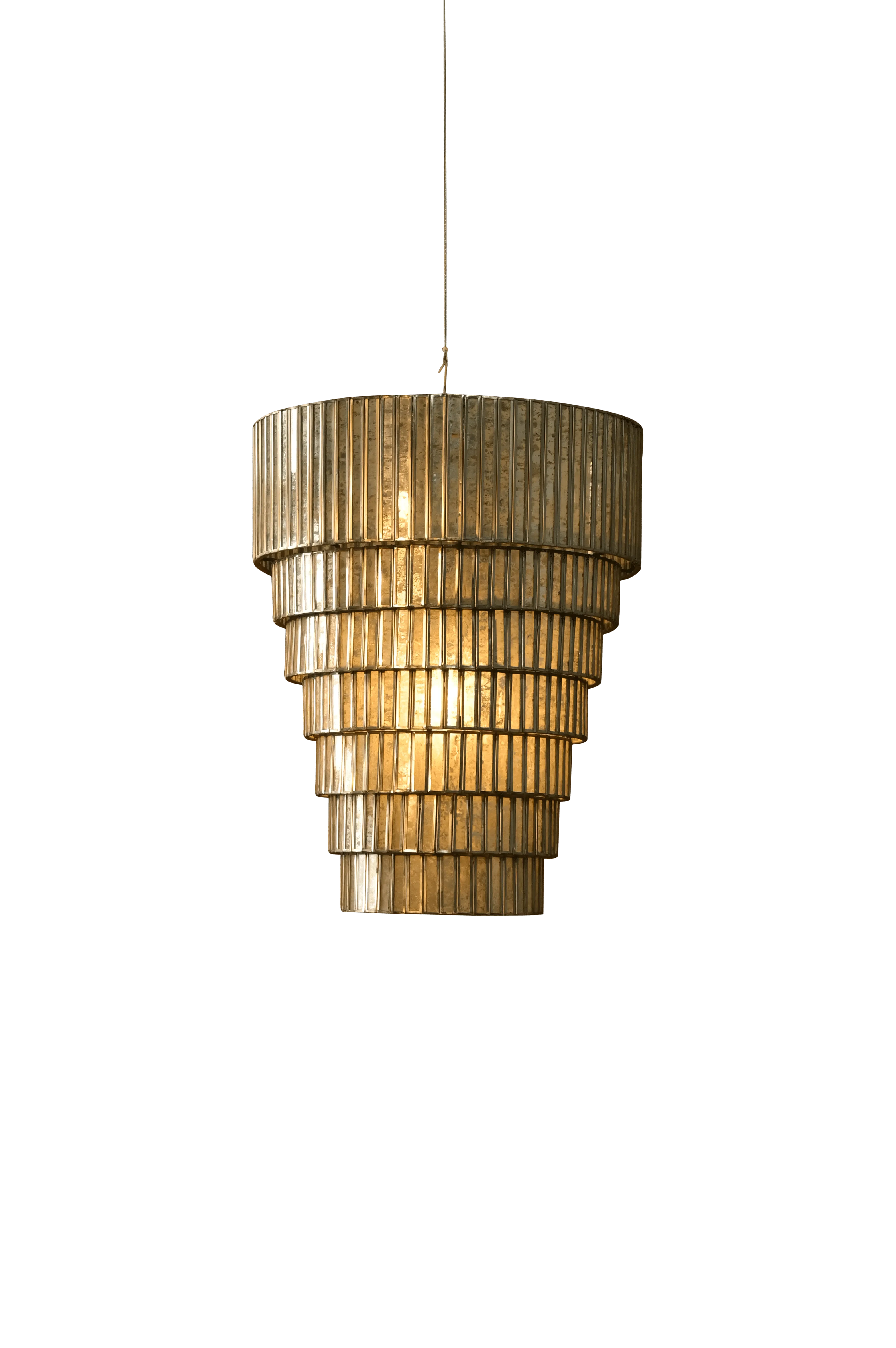 Lys Designer Gold Pendant Light | Antique Chandelier | Glass & Steel Hanging Lamp for Dining Room
