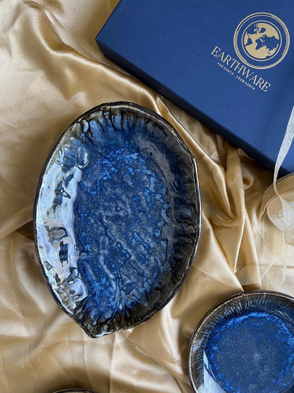 Ocean Blue Hamper for Festival Gifts | Serving Platter with Gift Box