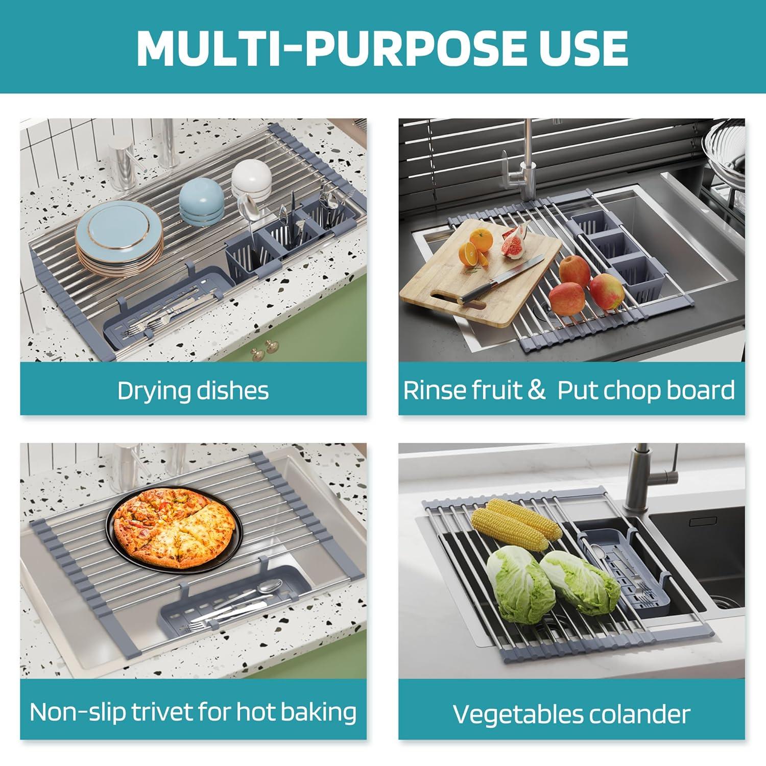 Expandable Roll Up Dish Drying Rack