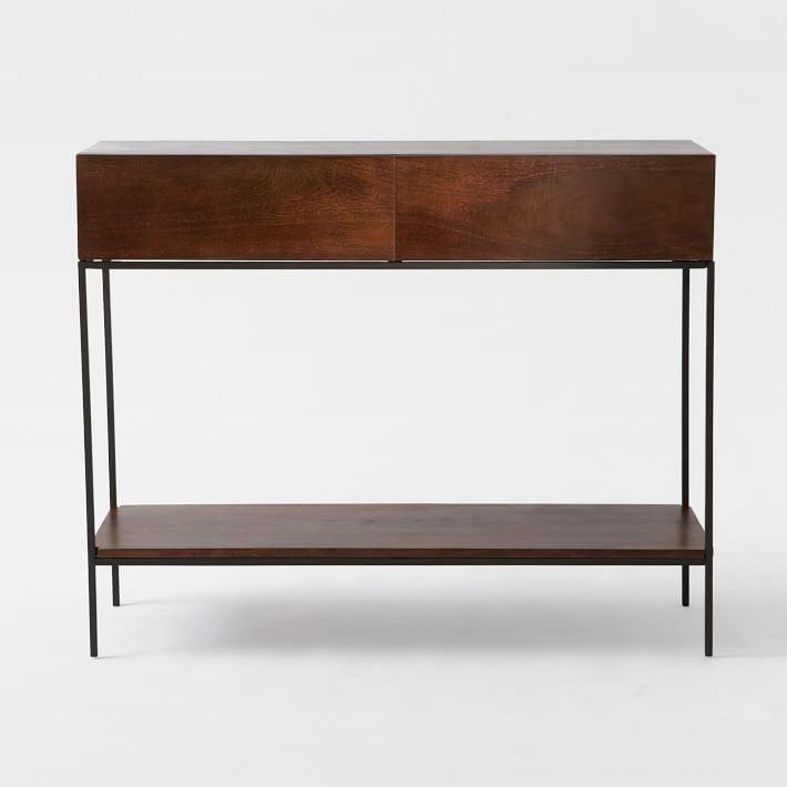 Industrial Console Table Honey | Honey and Metal Black
