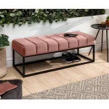 Fresno Long Ottoman Cum Bench | Hallway Bench | Dining Bench | Extra Seating (Ruddy Pink)