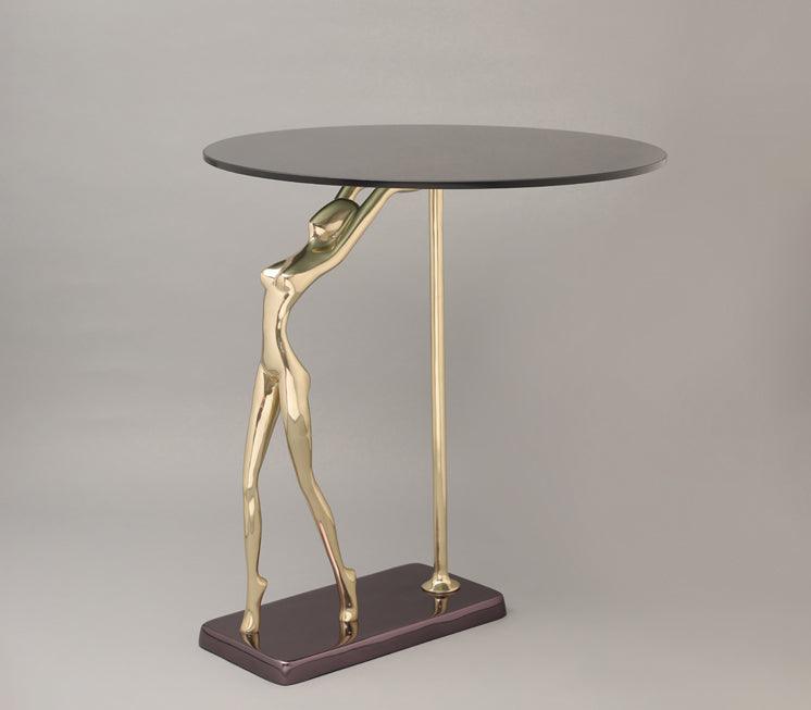 Ballerina Sofa Side Table for Living Room | Designer Corner Table | Glass End Table