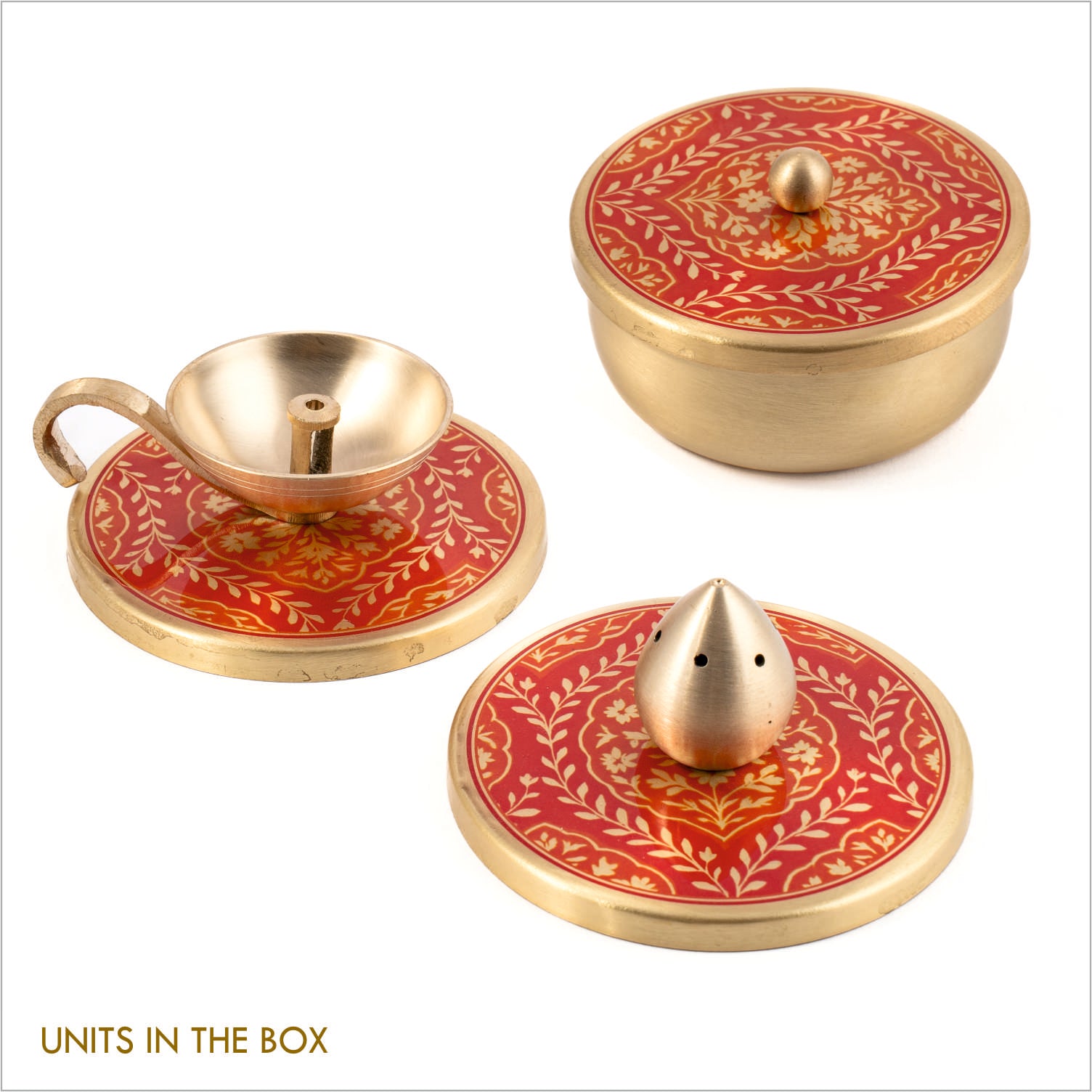 Gift Box: Omkar Diya+Incense Holder