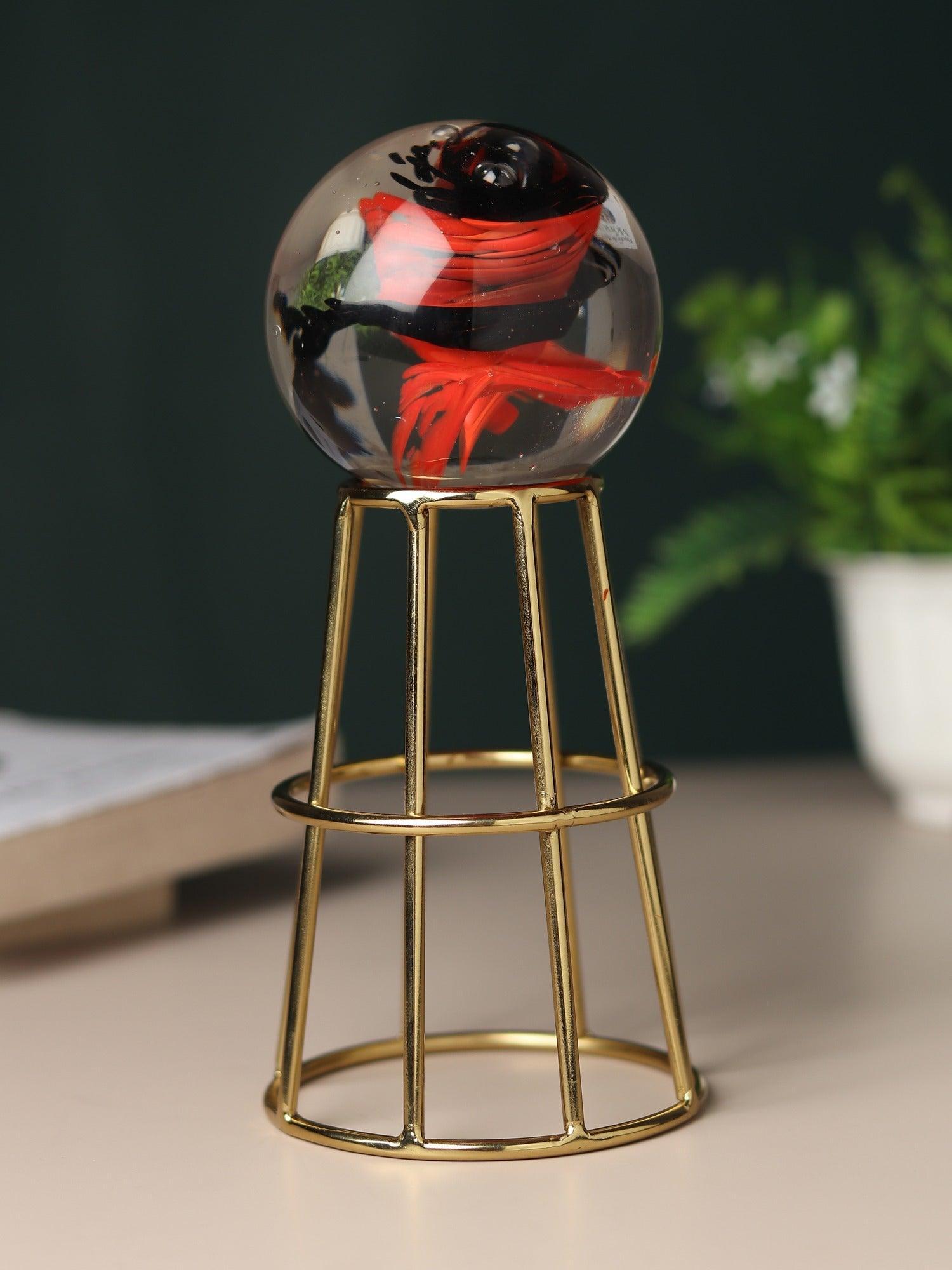 Unique Crystal Orb's Pedestal Ball Showpiece | Designer Home Decor Item for Living Room