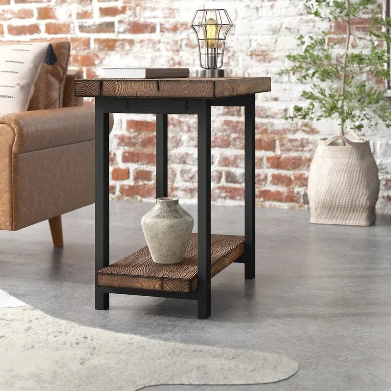 Rise Solid Sheesham Wooden End Table | Side Table for Living Room