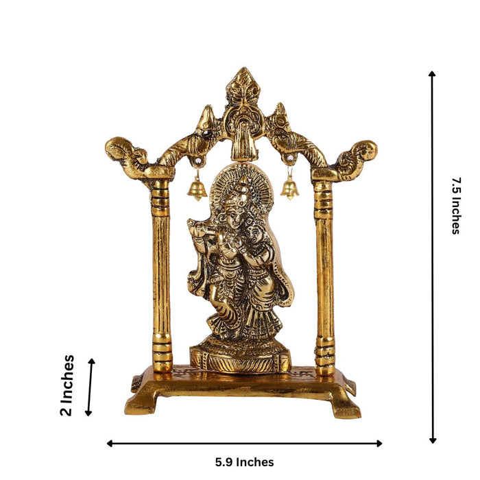 Radha Krishna Metal Statue