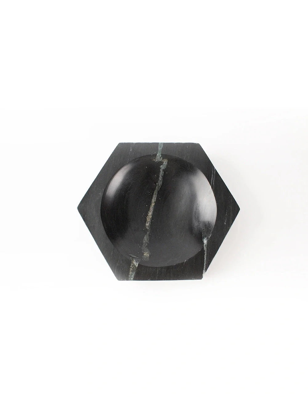 Hexagon Black Marble Bowl