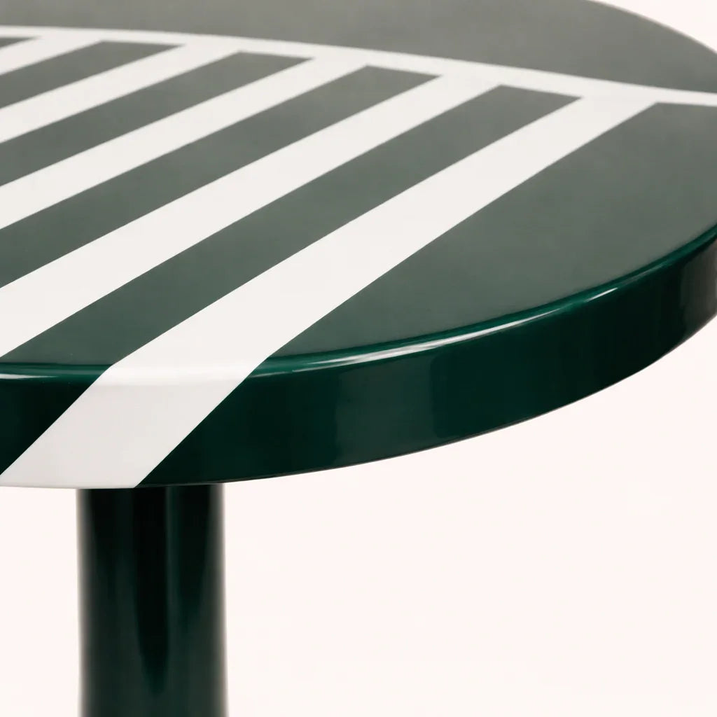 Deep Verde Side Table | Green Metal Pedestal Accent Table for Living Room