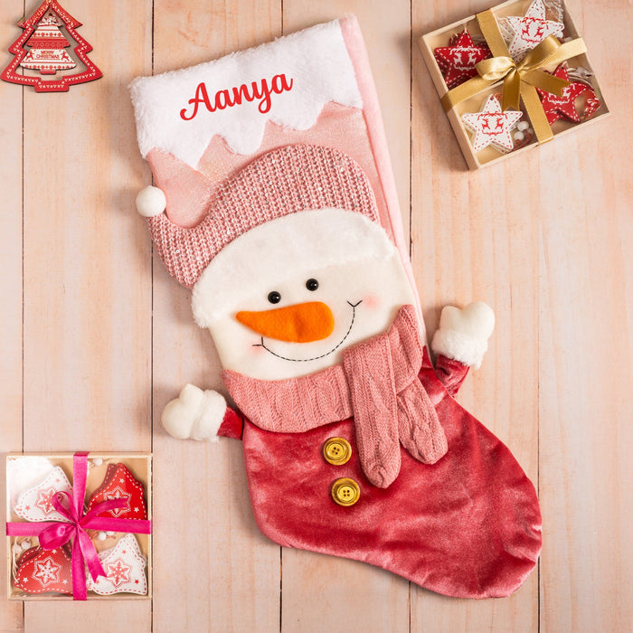 Personalized Snowman Stocking | Custom Holiday Decor Sock