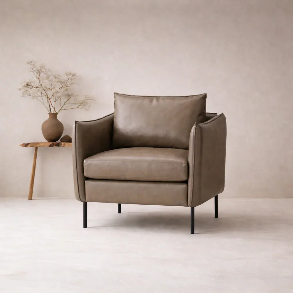 Luxury Velvet Accent Chair for Living Room | Modern Wooden Lounge Chair for Elegant Interiors