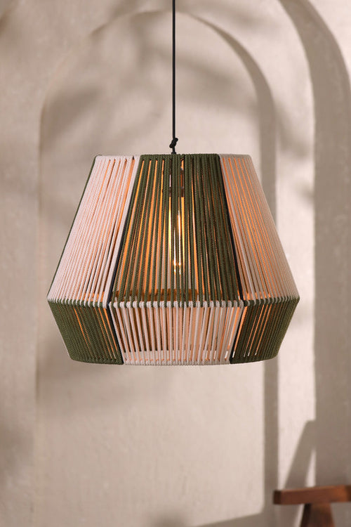 Natura Duo Olive Green And Natural Lamp