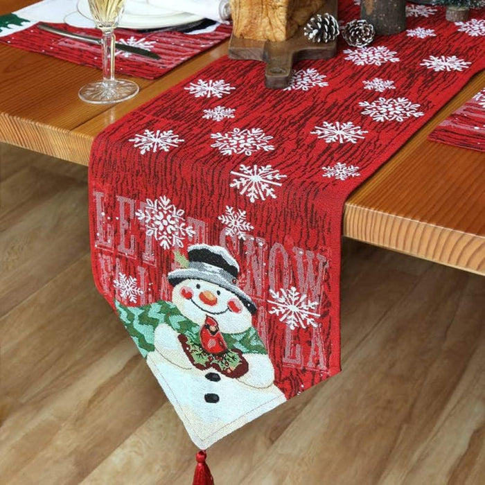 Snowman Table Runner Dining Table Decoration | Snowman Rustic Christmas Table Runners