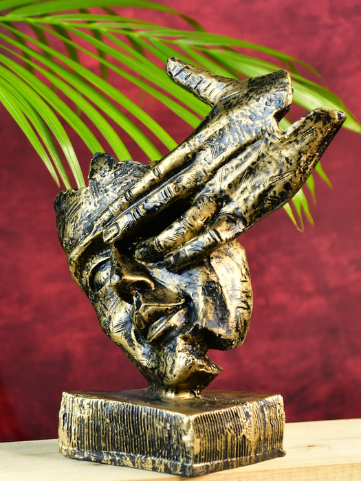 Resin Hand-on-Face Sculpture – Trendy Home Decor Accent & Unique Gift Idea