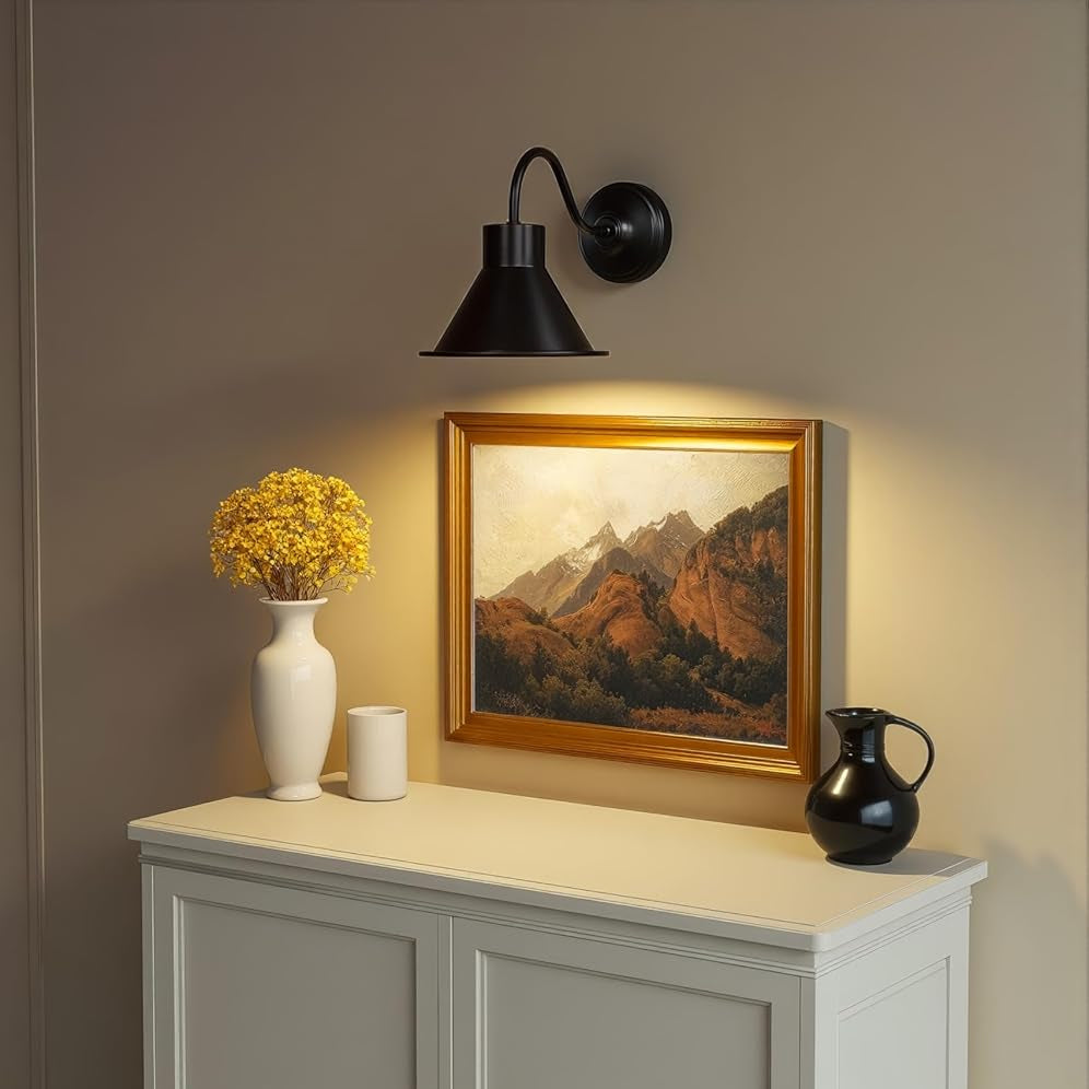 Vintage Industrial Wall Lamp Black Polished for Bedside, Living Room, Restaurants, Cafes & Hotel