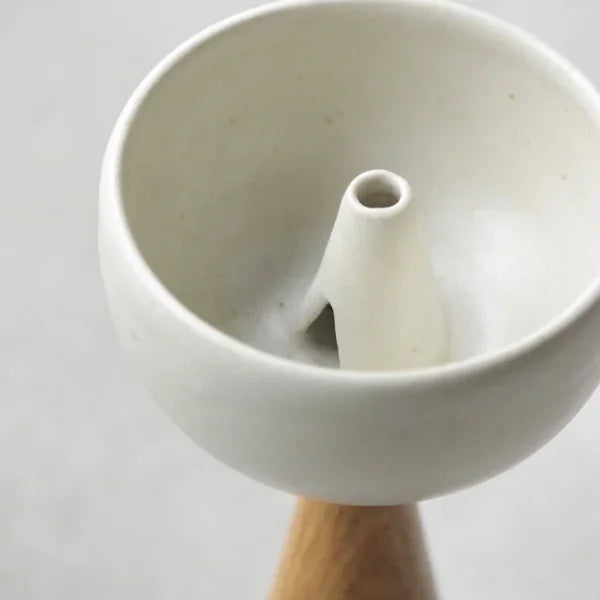 Urban Tweeter Oil Lamp | Handcrafted Decorative Stoneware & Wooden Oil Lamp for Home Decor