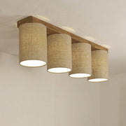 Elementary Brown Wooden 4 Series Ceiling Lamp