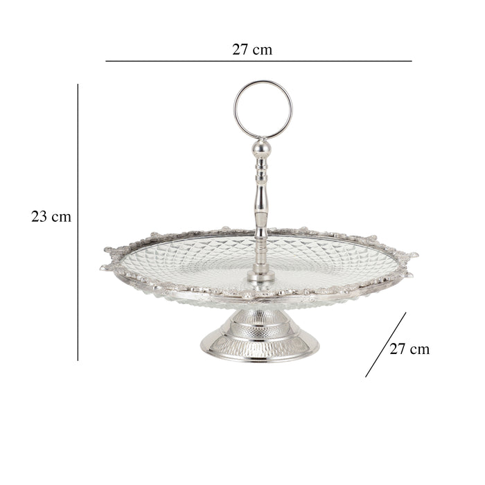 Crystal Spike Cake Stand In Silver