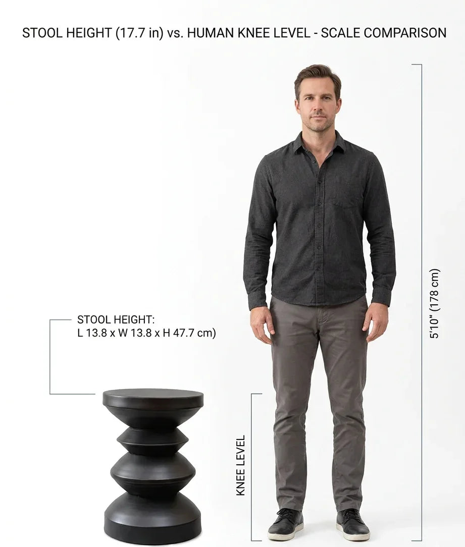 Black Metal Round Caesar Side Table for Living Room | Matt Finish End Table | Designer Teapoy Table