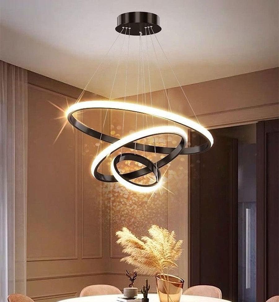 Modern Spiral LED Chandelier Light for Living Room | 3 Color Changing Acrylic Ceiling Hanging Light | Luxury Pendant Light for Home Decor