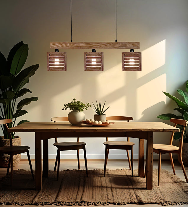 Lyon Wooden 3-Light Pendant Lamp | Trio Hanging Lamps