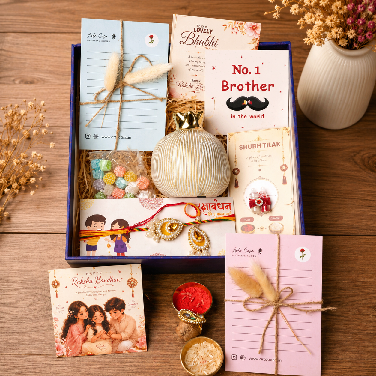 Ivory Pomegranate Rakhi Gift Hamper