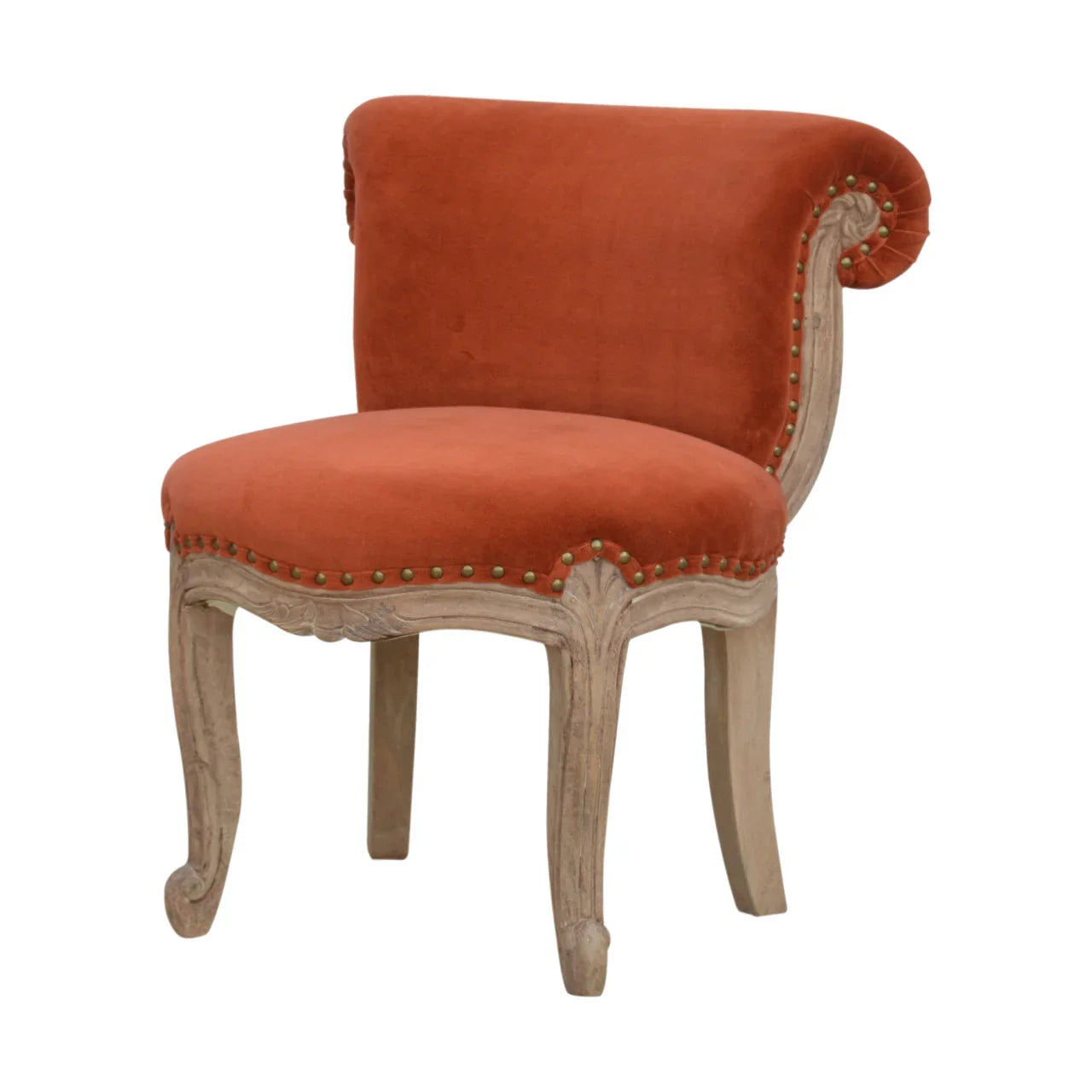Copy of Velvet Accent Chair | Mango Wood Chair with Studded Design | Accent Chair for Living Room