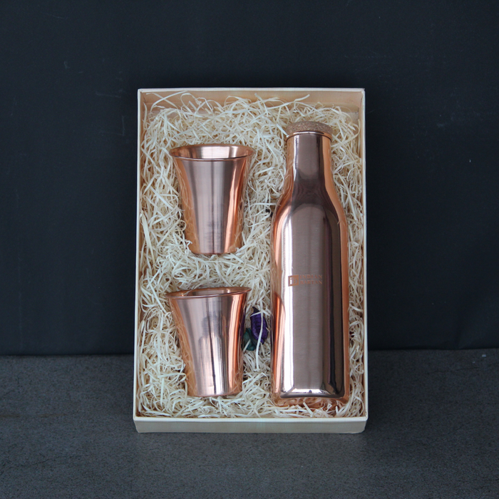 Glossy Rounded Copper Bottle Set