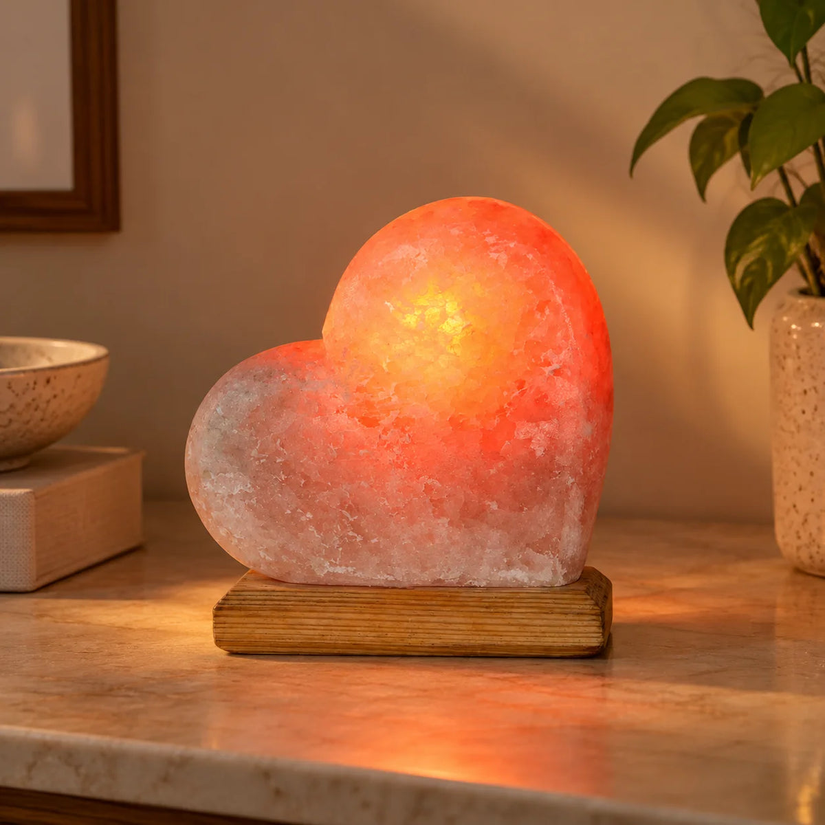 Heart Shaped Himalayan Salt Lamp | Natural Pink Rock Salt Light for Home Décor & Wellness