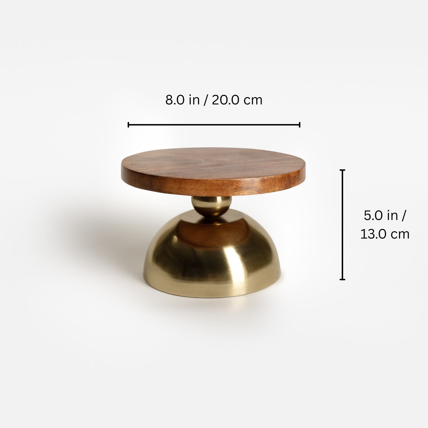 Ora-Uday Wooden Cake Stand with Gold Finish Base