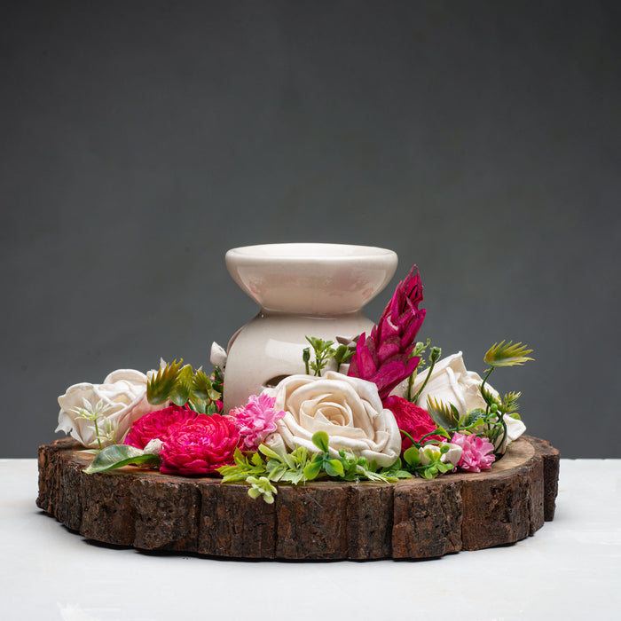 Wooden Tray And Oil Diffuser Solawood Arrangement