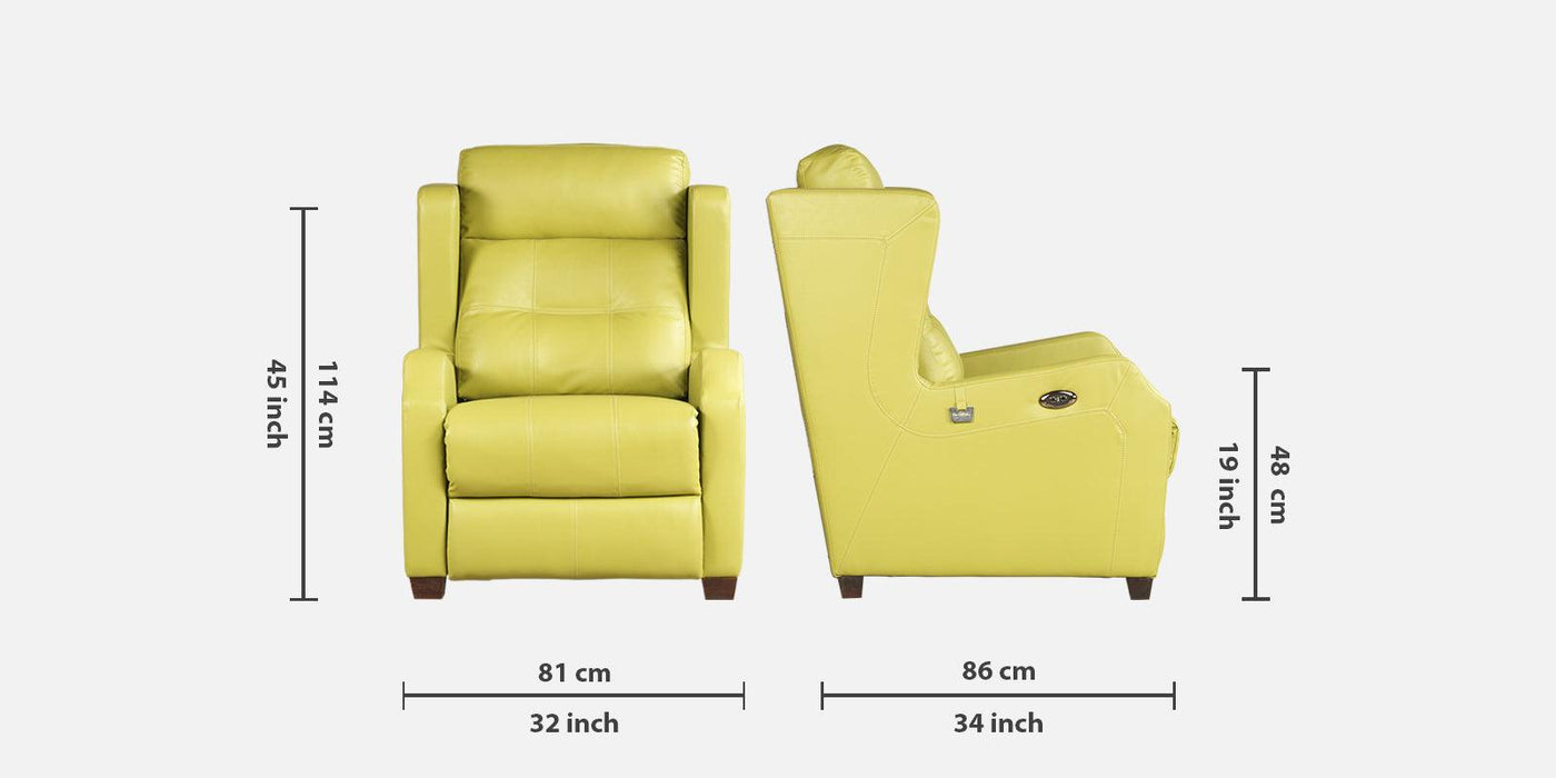 Athen Motorized Recliner Anti Scratch Faux leather High tech Modern design Sofa in Lime green Colour