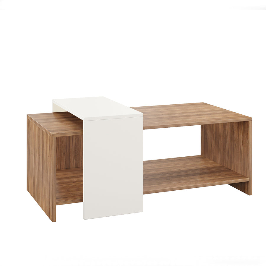Coffee Table for Living Room with Storage Shelf - Blueten