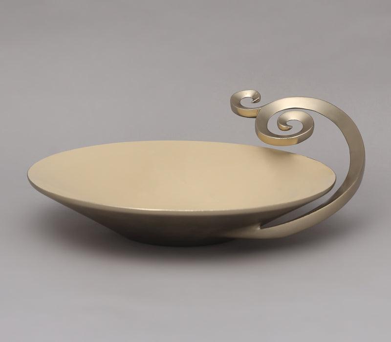 Swirl Bowl | Matt Gold Finsihed with Cappuccino Enamel