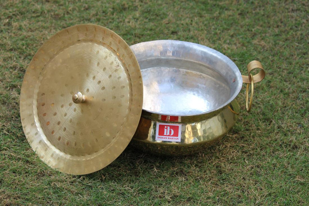Brass Golden Handi With Lid | Sipri & Degh Bartan For Cooking