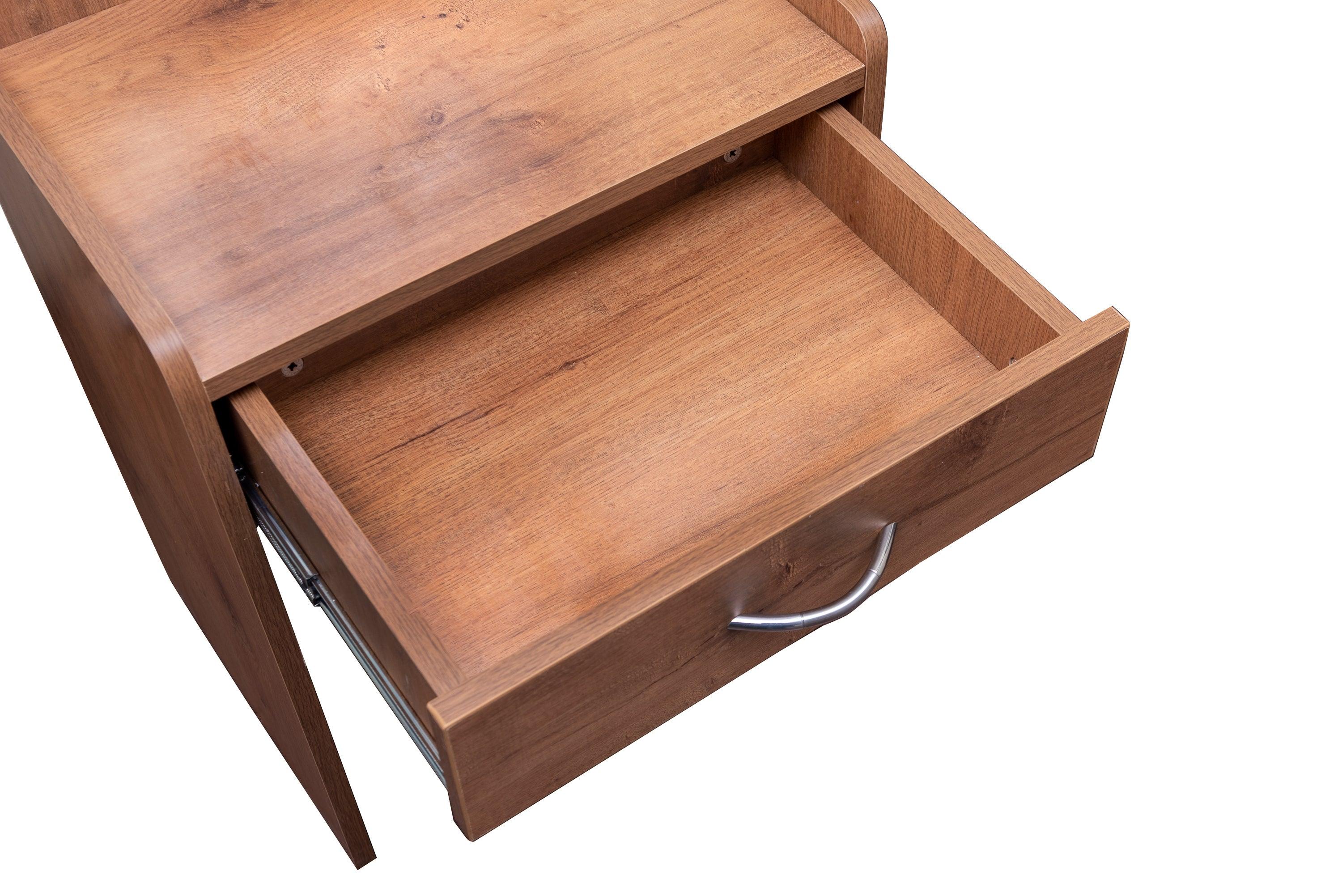 Minion Wooden Dressing Table with Mirror, Drawer & Stool | Modern Dressing Table with Storage