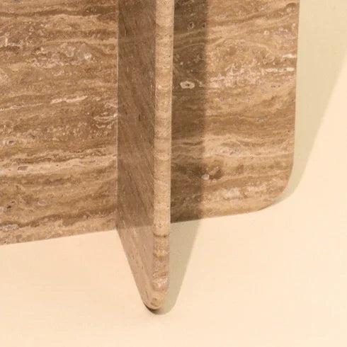 Travertine Side Table for Living Room | Premium Marble Corner Table | End Table