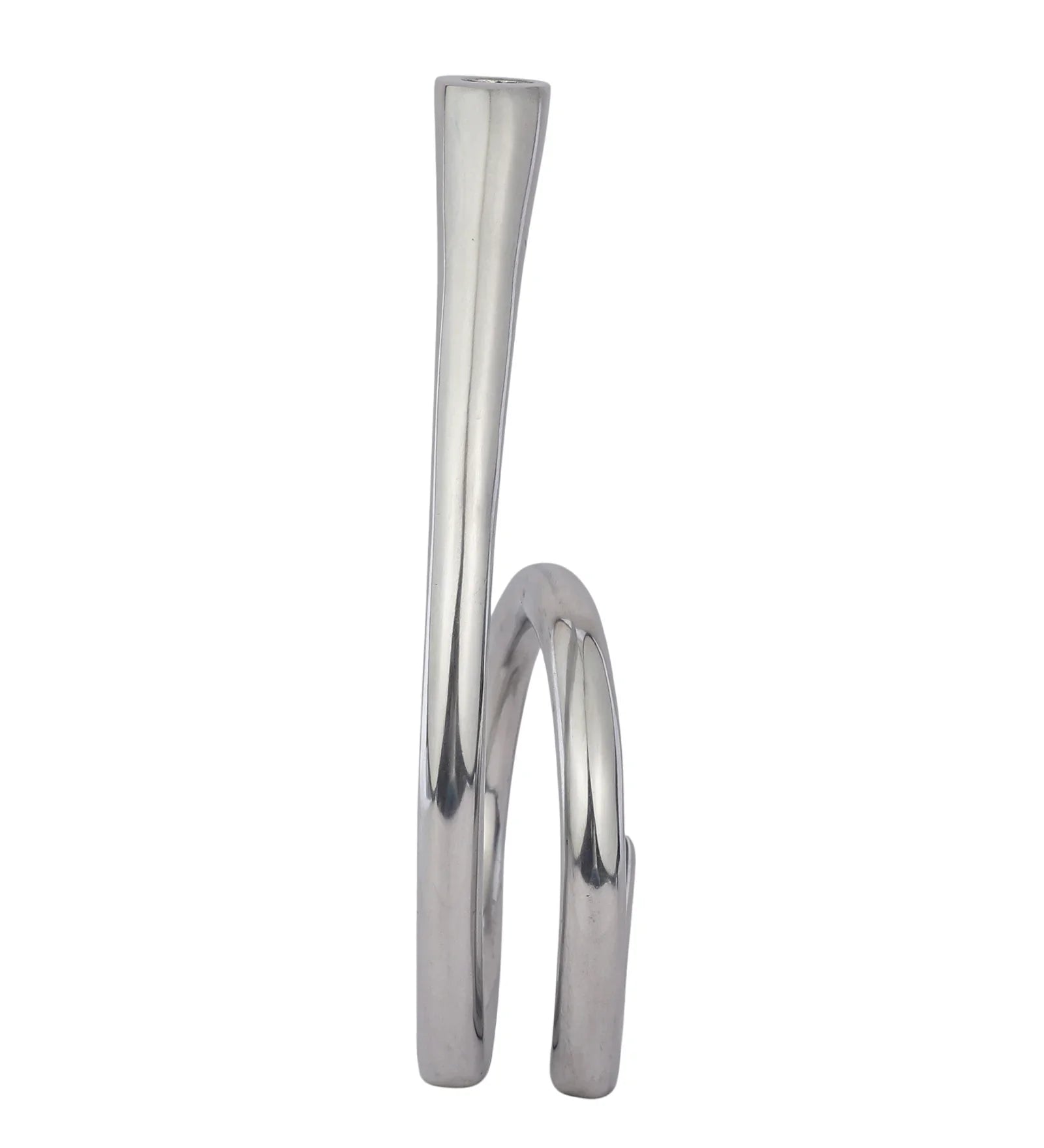 Flame Twisted Candle Holder Silver