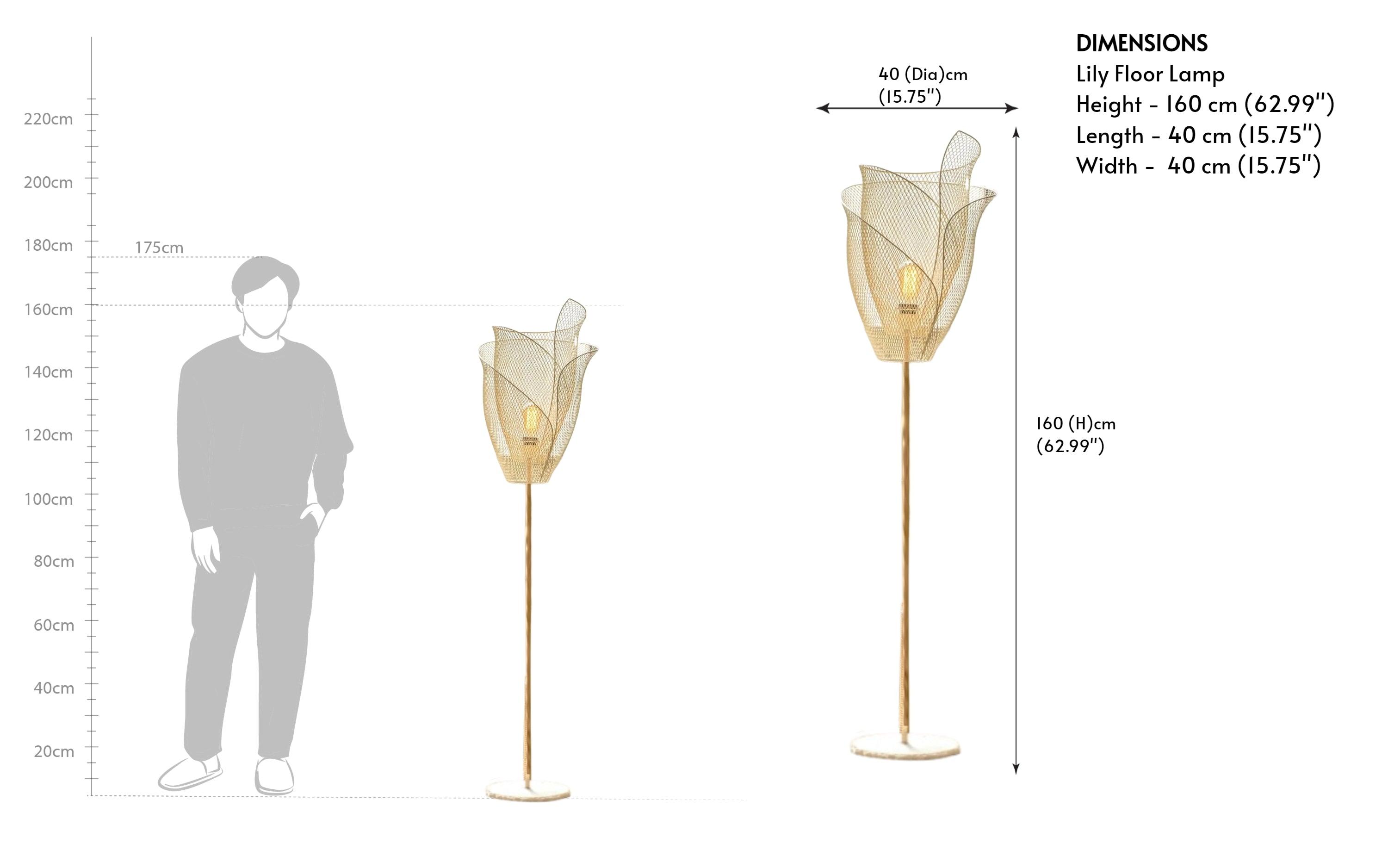 Lily Floor Lamp for Living Room | Cane & Marble Standing Lamp