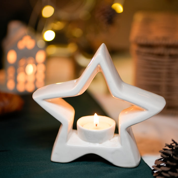 Star-Shaped Tea Light Holder | Star Candle & Tea Light Stand