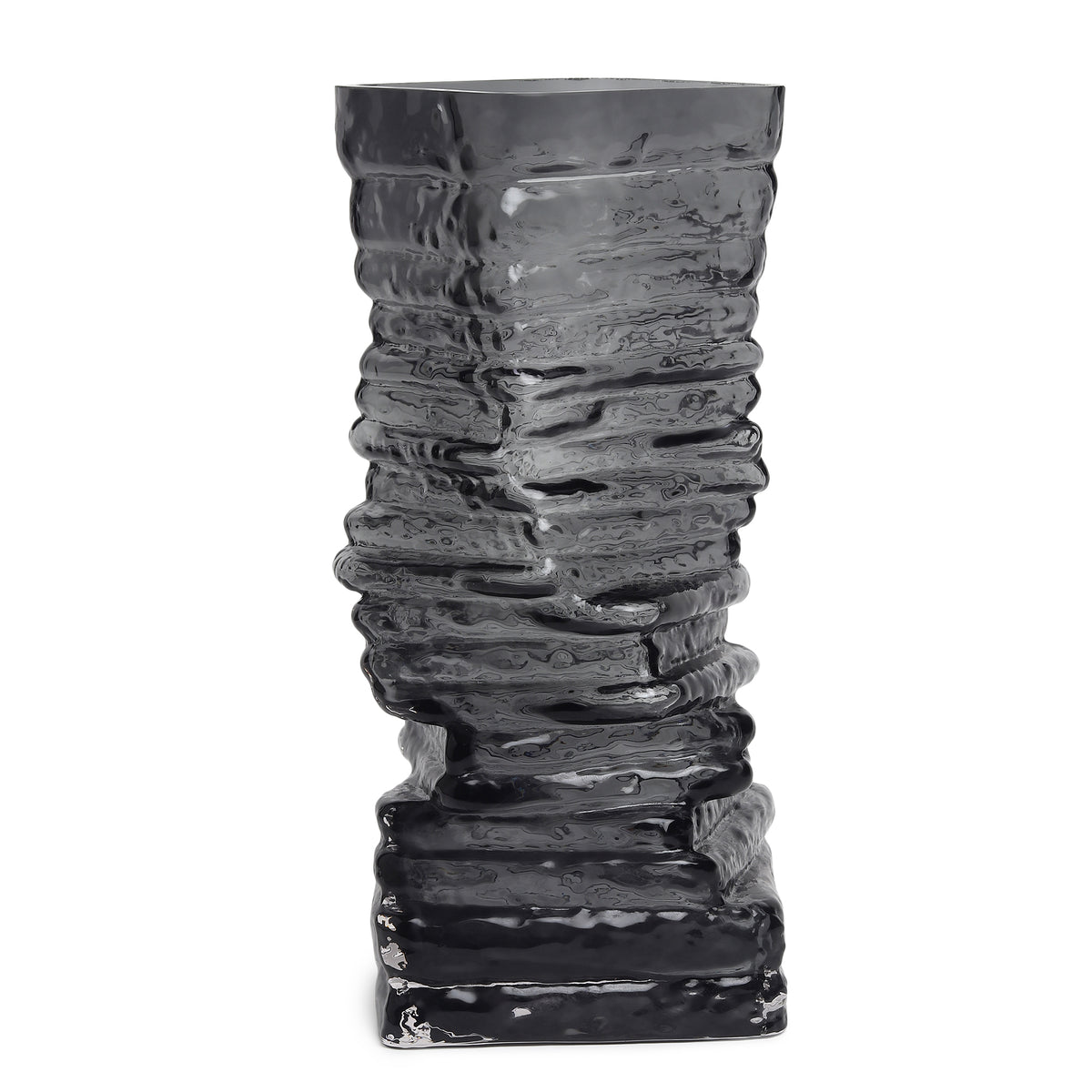 Strata Black Glass Vase