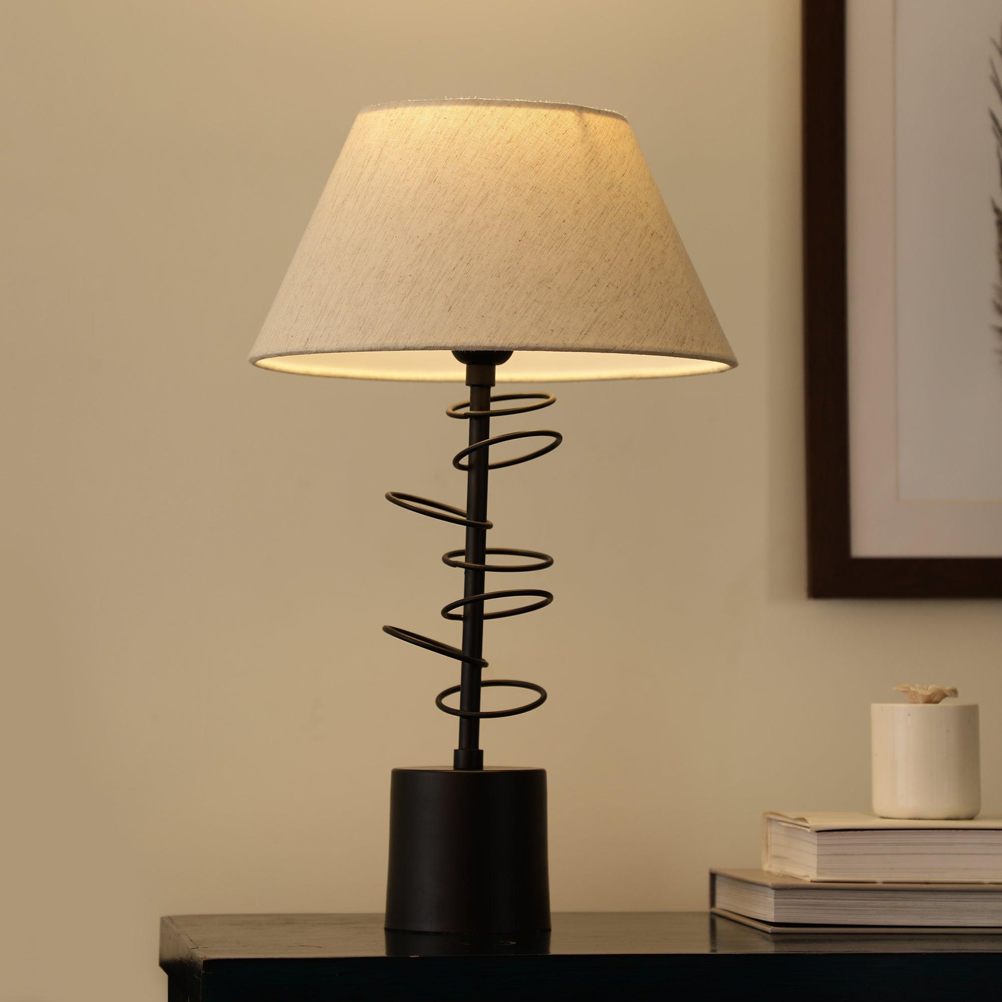 Cascading Rings Black Table Lamp  for Living Room | Home Decor Lamp | Table Light Lamp
