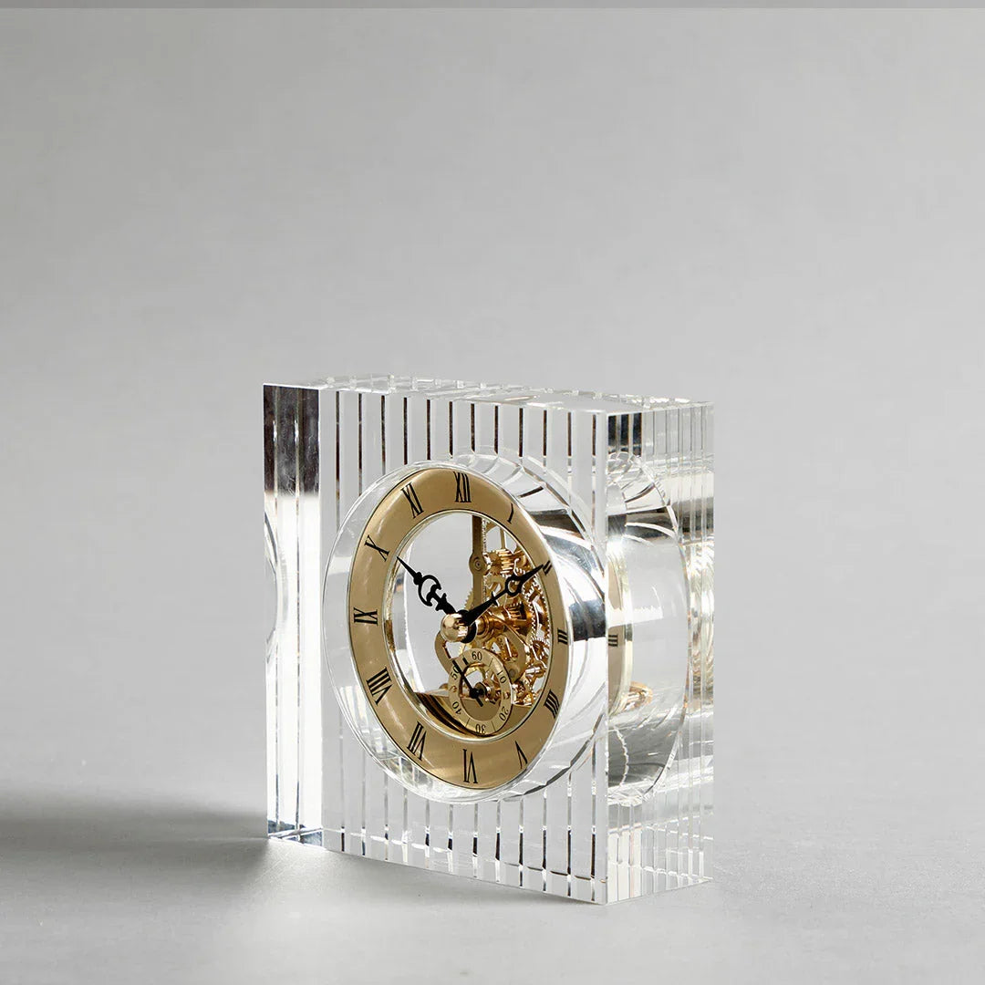 Vesper Gold Crystal Clock