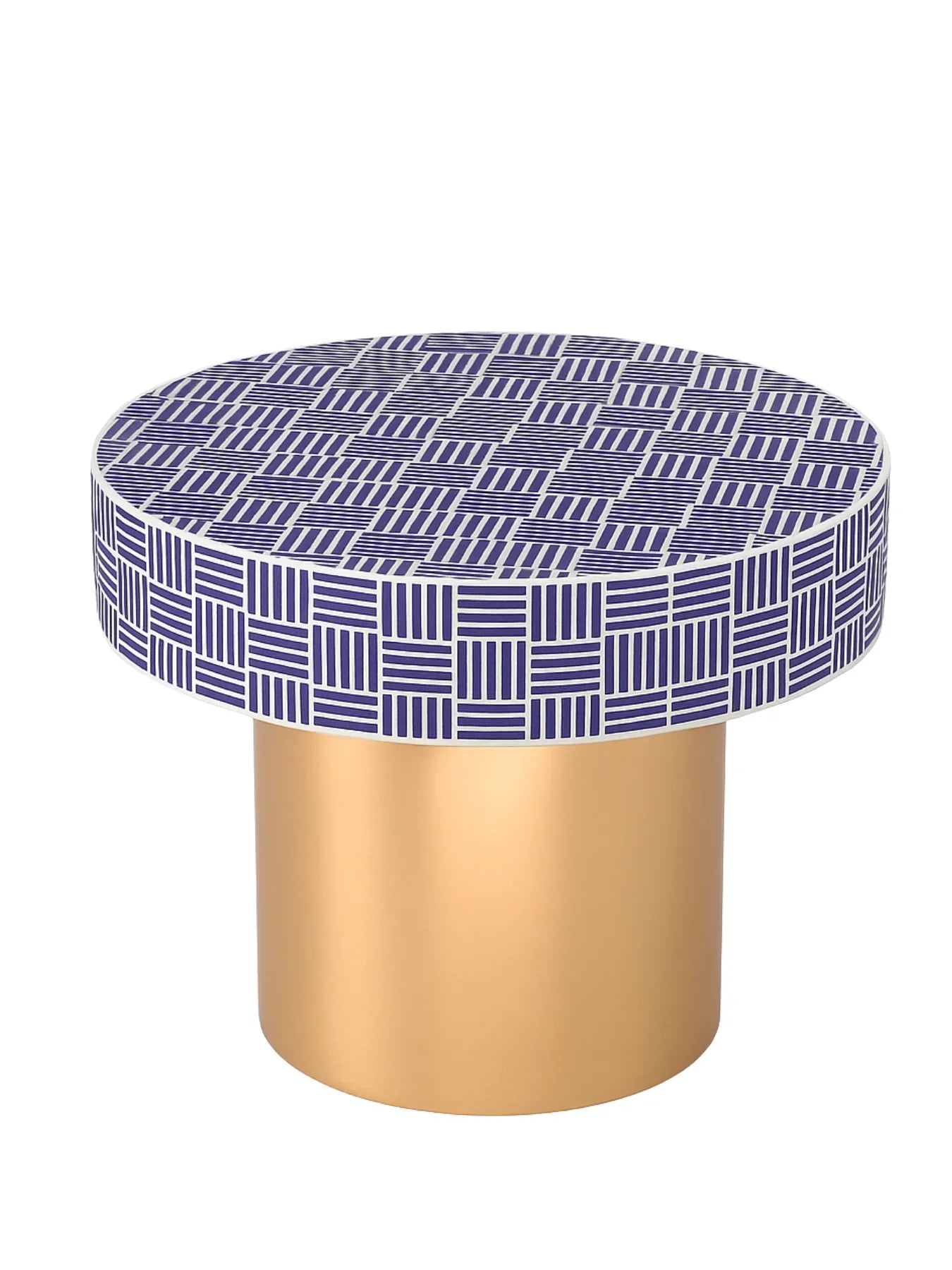 Handcrafted Inlay Round Accent Side Table