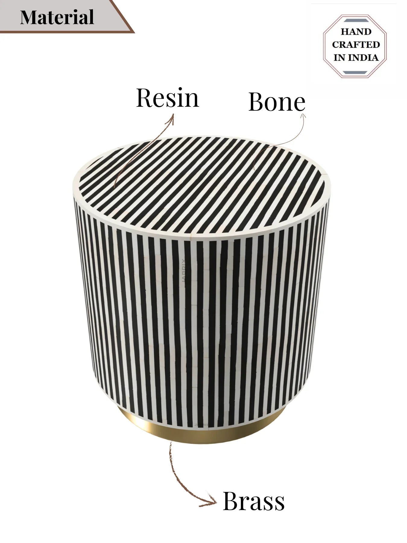 Inlay Round Side Table - Waterfall