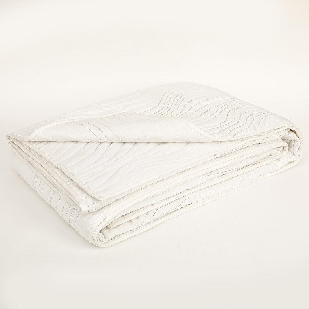 Ivanna Off-White Bedspread | Poly Satin / Cotton