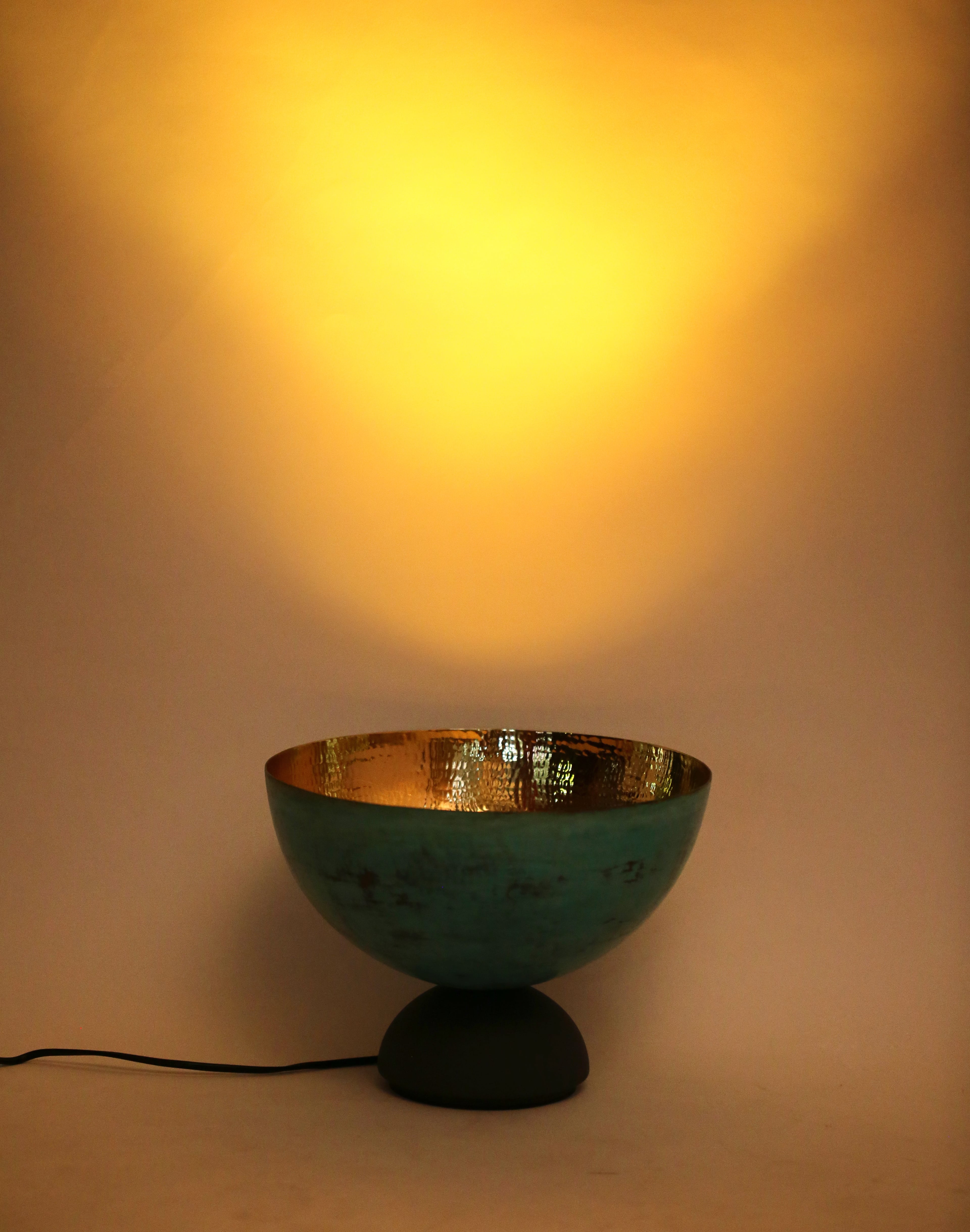 Goblet Uplighter | Brass And Wood