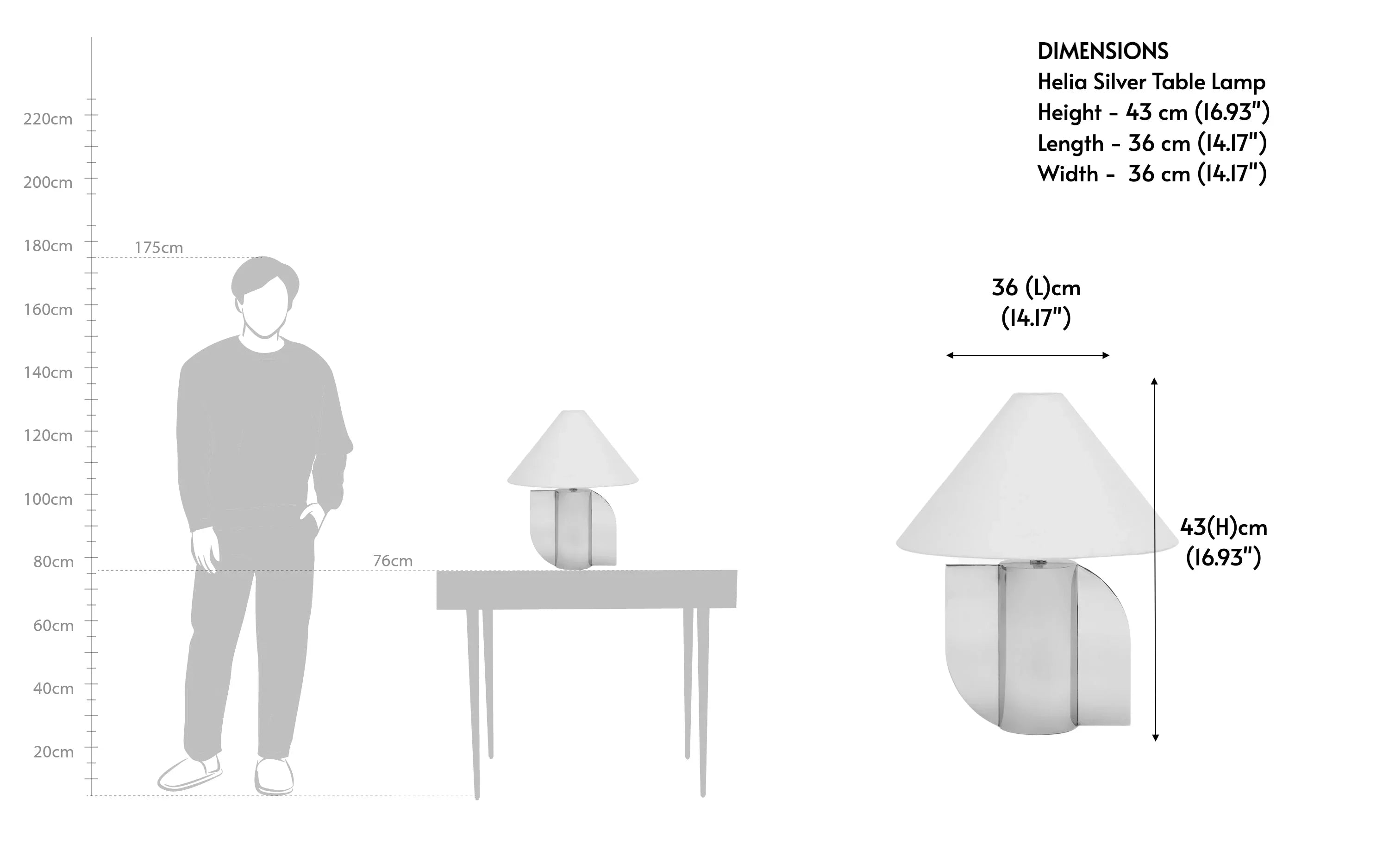 Helia Table Lamp | Stainless Steel and Cotton Fabric