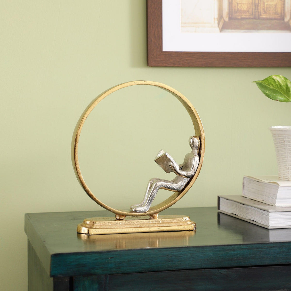 Eternal Reader Designer Sculpture | Unique Home Decor Showpiece for Modern Room