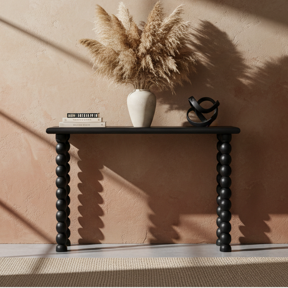 Soba Ball Console Table | Solid Mango Wood Entryway Table